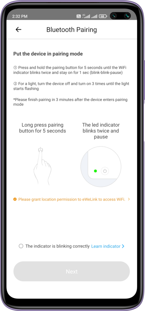 pairing device with ewelink app